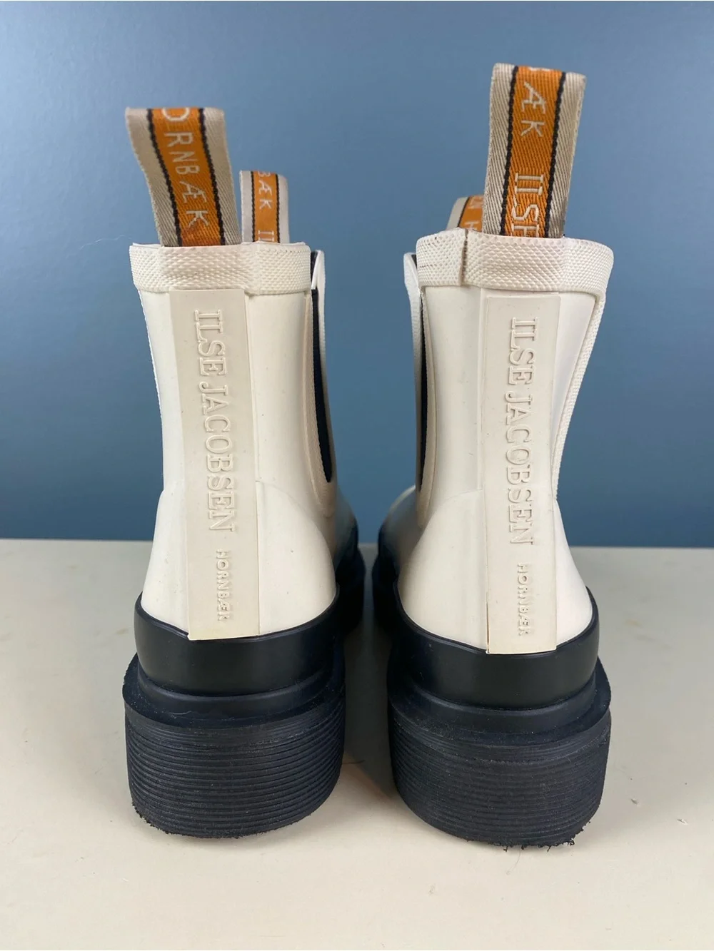 Ilse Jacobsen Chelsea rain boots white EU 36 (US 6) handmade rubber boots Chunky